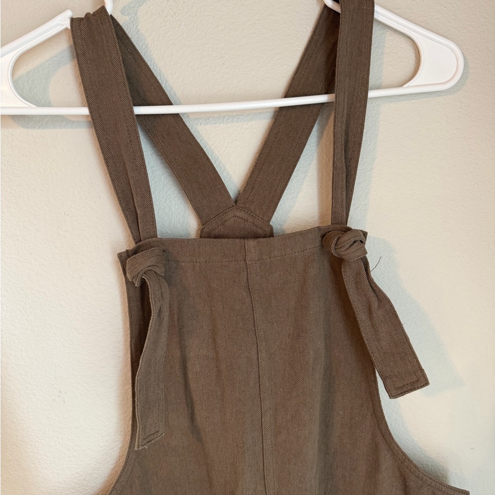 Women’s MIOU MUSE Cecilia Jumper Wide Leg Jumpsuit Overalls Coffee Small Cozy - Picture 5 of 12